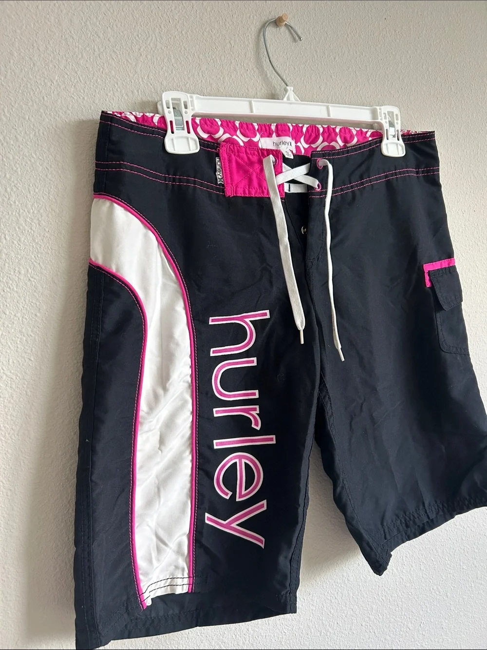 Y2K Hurley Fall 2008 Black with Pink Trim Swim Shorts